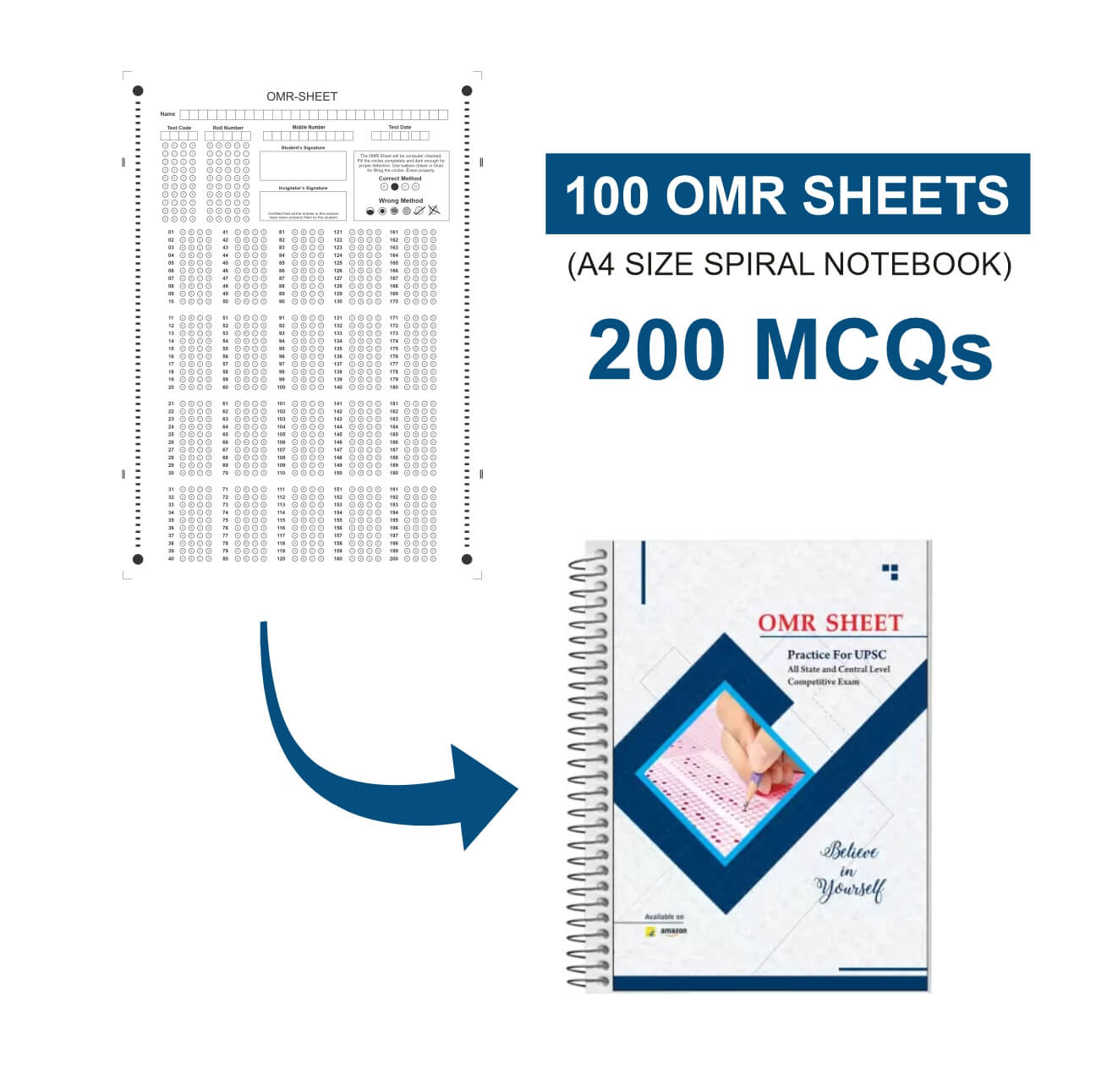 OMR Sheet (200 MCQs) | Practise OMR Sheet For All Exams