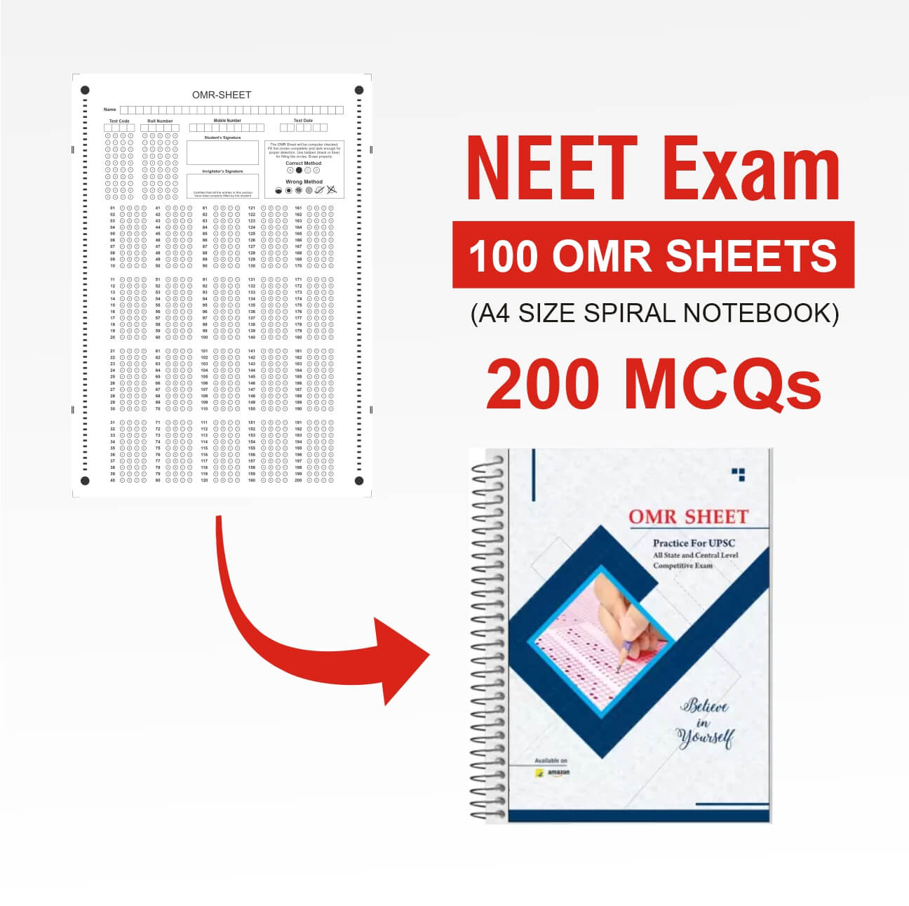 NEET Exam OMR Sheet (200 MCQs) Practise OMR Sheet for all exams