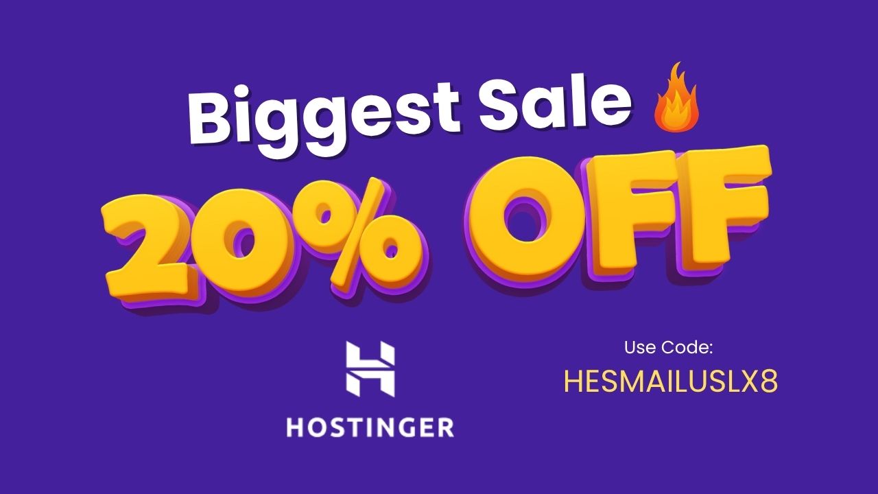 Hostinger 20% OFF Coupon code